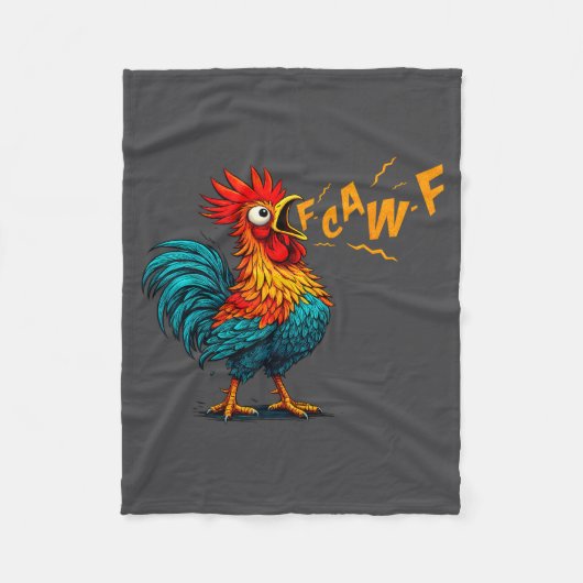 Funny Bird Fcawf Chicken F Caw F Rooster Whisperer フリースブランケット (正面)