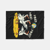 Funny Bird Playing Volleyball Mine Game Day Beach フリースブランケット (正面(横))