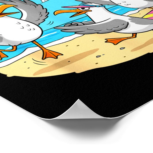 Funny Bird Playing Volleyball Mine Game Day Vibes  ポスター (角)