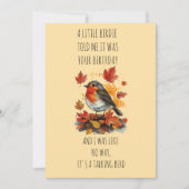 Funny Birdie Birthday Card – Talking Bird Joke (正面)