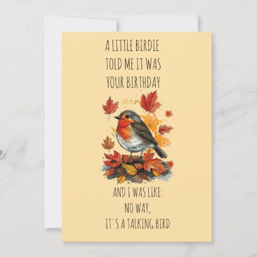 Funny Birdie Birthday Card – Talking Bird Joke (正面)