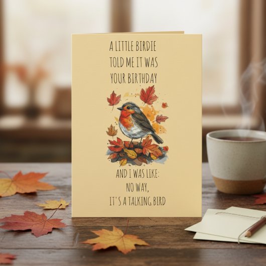 Funny Birdie Birthday Card – Talking Bird Joke