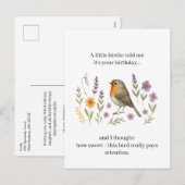 Funny Birdie Birthday Quote | Sarcastic Gossip シーズンポストカード (正面/裏面)