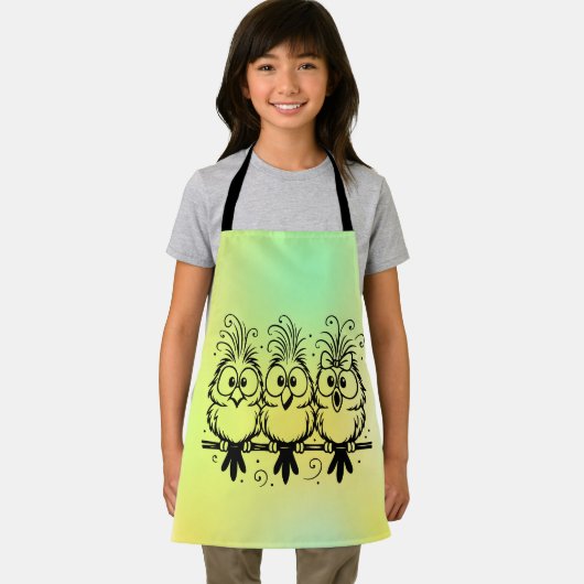 Funny Birds Cartoon-56456 エプロン (インサイチュ)