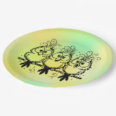 Funny Birds Cartoon-56456 ペーパープレート (アングル)