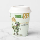 Funny Birthday 3d Boy with Dinosaur Theme 紙コップ (裏面)