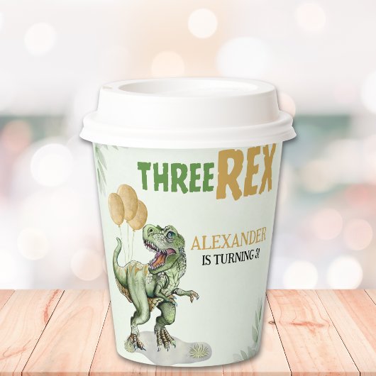 Funny Birthday 3d Boy with Dinosaur Theme 紙コップ