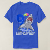 Funny Birthday Boy 9 Shark TeeWomen Celebration Gi Tシャツ (デザイン正面)