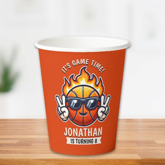 Funny Birthday Boy with Basketball Theme 紙コップ