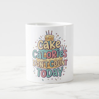 Funny Birthday Cake - Calories Don't Count Today  ジャンボコーヒーマグカップ