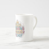 Funny Birthday Cake - Calories Don't Count Today  ボーンチャイナマグカップ (正面右)