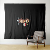 Funny Birthday Cake with Sloth Costume for Boys an タペストリー (インサイチュ(横))