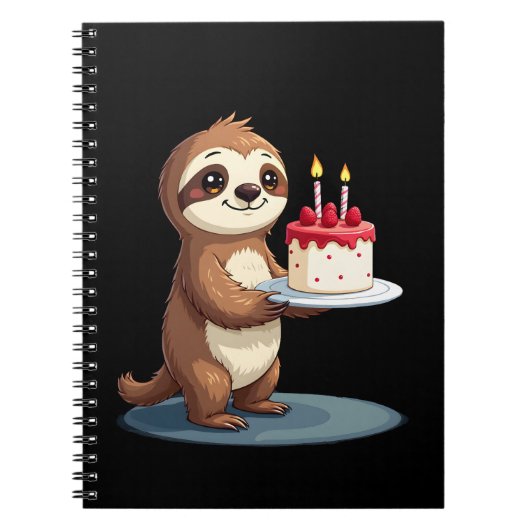 Funny Birthday Cake with Sloth Costume for Boys an ノートブック (正面)
