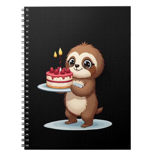Funny Birthday Cake with Sloth Costume for Boys an ノートブック (正面)