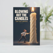 Funny Birthday Candle Greeting Card カード (スタンド正面)