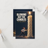 Funny Birthday Candle Greeting Card カード (正面/裏面インサイチュ)