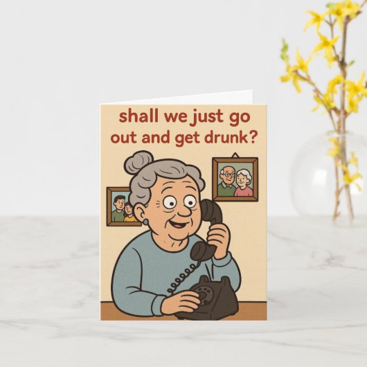 Funny Birthday card カード (黄色い花)