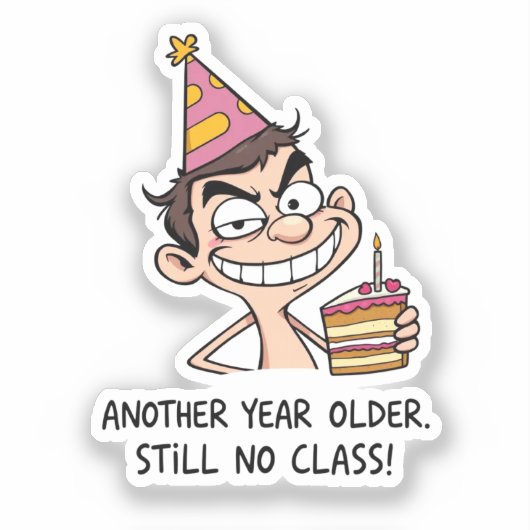 Funny Birthday Card シール (正面)