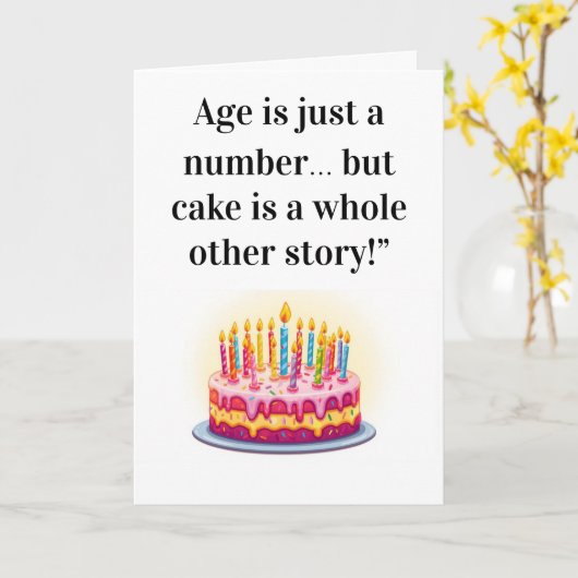 Funny Birthday Card – "Age is Just a Number…  カード (黄色い花)