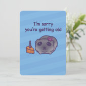 Funny Birthday Card – Cute Guinea Pig & Cake シーズンカード (スタンド正面)