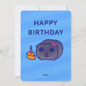 Funny Birthday Card – Cute Guinea Pig & Cake シーズンカード (裏面)