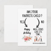 funny birthday card from mom to mom サンキューカード (正面/裏面)