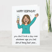 Funny Birthday Card - Lying About Age カード (正面)