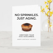 Funny Birthday Card - No Sprinkles Just Aging カード (黄色い花)