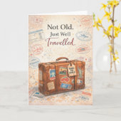 Funny Birthday Card – Not Old Just Well Travelled カード (黄色い花)