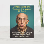 Funny Birthday Card Old Age カード (正面)