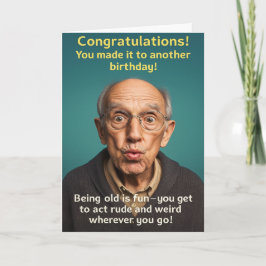 Funny Birthday Card Old Age カード