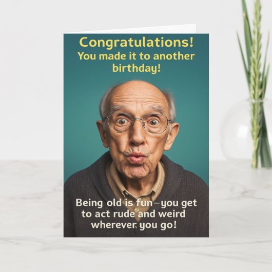 Funny Birthday Card Old Age カード (正面)