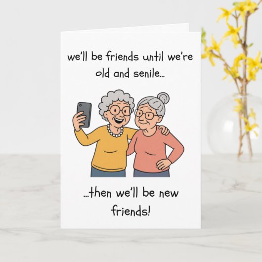 Funny Birthday Card - Old & Senile カード (黄色い花)