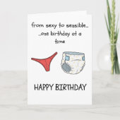 Funny Birthday Card - Thong to Nappy カード (正面)