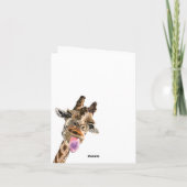 Funny Birthday Card with Catchy Giraffe カード (裏面)