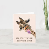 Funny Birthday Card with Catchy Giraffe カード (正面)