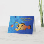 Funny Birthday for Nephew, Anglerfish Baitday カード<br><div class="desc">Paper birthday greeting card for a nephew. Funny illustration of an Anglerfish getting ready to eat some birthday cake. Funny birthday card with Happy Baitday! on the cover. Image and verse copyright © Shoaff Ballanger Studios.</div>