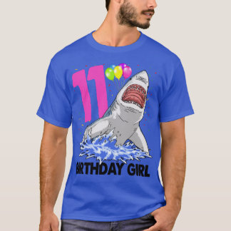 Funny Birthday Girl 11 SharkWomen Celebration Gift Tシャツ