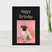 Funny Birthday Pug Dog Old Age Humor カード (正面)