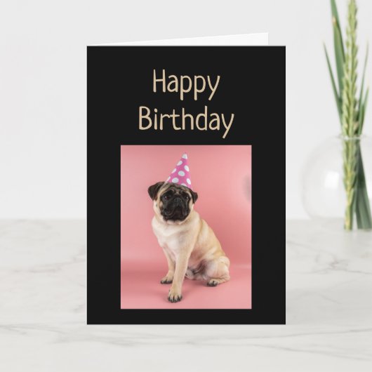 Funny Birthday Pug Dog Old Age Humor  カード (正面)