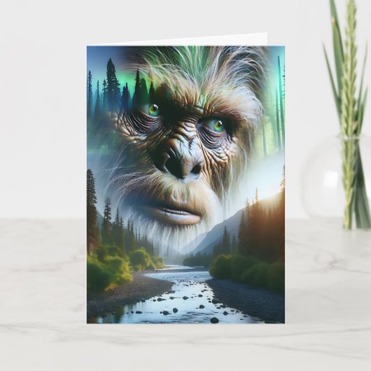 Funny Birthday Sasquatch Pun カード (正面)