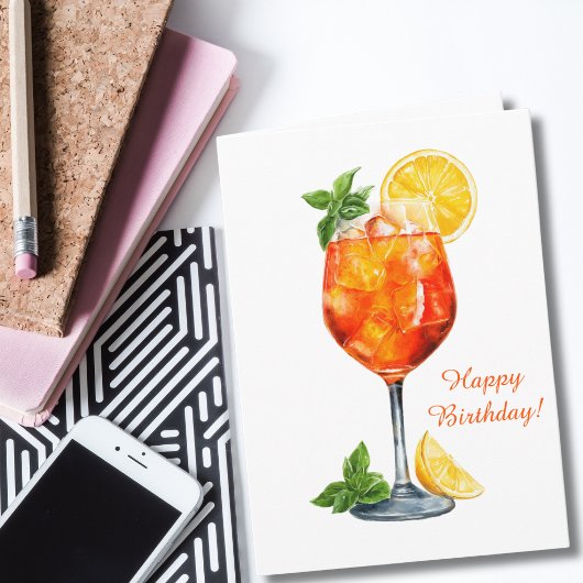 Funny Birthday Spritz Italian Cocktail Custom カード