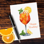 Funny Birthday Spritz Italian Cocktail Custom シーズンポストカード<br><div class="desc">This vibrant watercolor birthday card is the only card classy enough for the cocktail lover who takes their happy hour as seriously as their birthday celebrations. Featuring a stunning Italian inspired cocktail bursting with sunset oranges, fresh basil, and golden lemon against a white background, this card is as gorgeous as...</div>