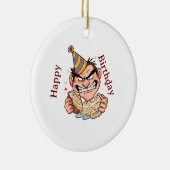 Funny Birthday Sticker セラミックオーナメント (右)
