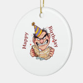 Funny Birthday Sticker セラミックオーナメント (左)