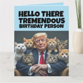 FUNNY BIRTHDAY TRUMP GREETING CAT CARD カード (正面)