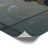 Funny Bison Bathroom Print, Toilet Newspaper Art ポスター (角)