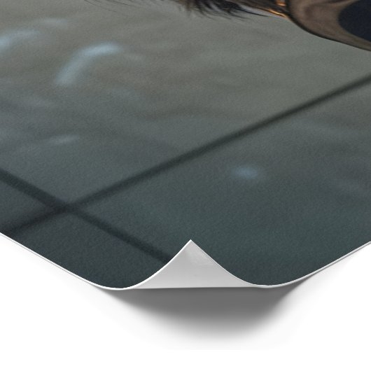 Funny Bison Bathroom Print, Toilet Newspaper Art ポスター (角)