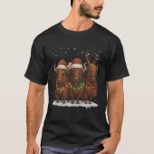 Funny Bison Christmas Trio – Santa Hat Holiday  Tシャツ (正面)