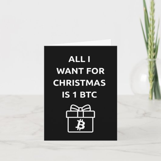 Funny Bitcoin Christmas Card サンキューカード (正面)